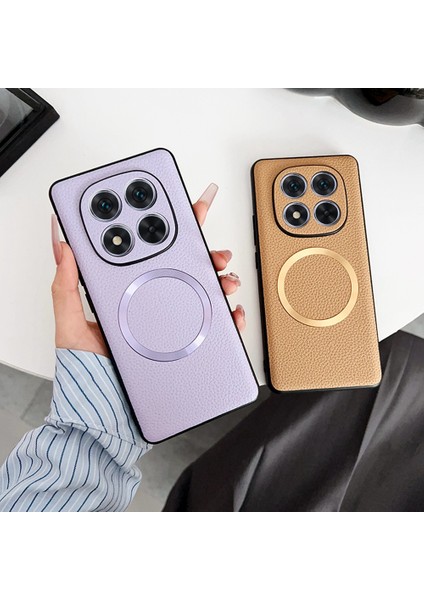 Xiaomi Redmi Note 14 Pro 5g Kılıf Için Magsafe Pu Deri + Tpu Telefon Arka Kapak-Balck ile Uyumlu (Yurt Dışından)