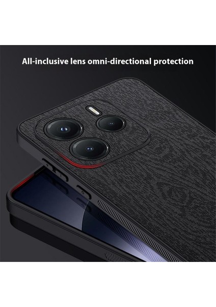 Xiaomi Redmi Note 14 4g (163.25X76.55X8.16MM) Kılıf Ahşap Doku Pu Deri Kaplamalı Pc Tpu Telefon Kapağı-Mavi (Yurt Dışından)
