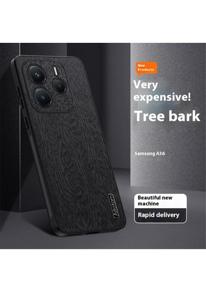 Xiaomi Redmi Note 14 4g (163.25X76.55X8.16MM) Kılıf Ahşap Doku Pu Deri Kaplamalı Pc Tpu Telefon Kapağı-Mavi (Yurt Dışından)