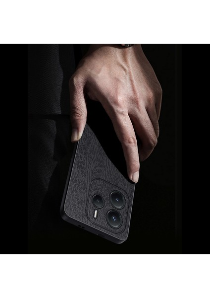 Xiaomi Redmi Note 14 4g (163.25X76.55X8.16MM) Kılıf Ahşap Doku Pu Deri Kaplamalı Pc Tpu Telefon Kapağı-Mavi (Yurt Dışından)