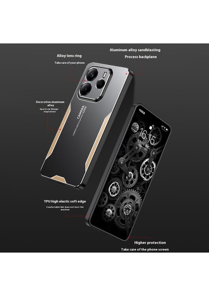 Xiaomi Redmi Note 14 5g Alüminyum Alaşımlı Tpu Pc Arka Kapak-Mavi Için (Yurt Dışından) modelleri