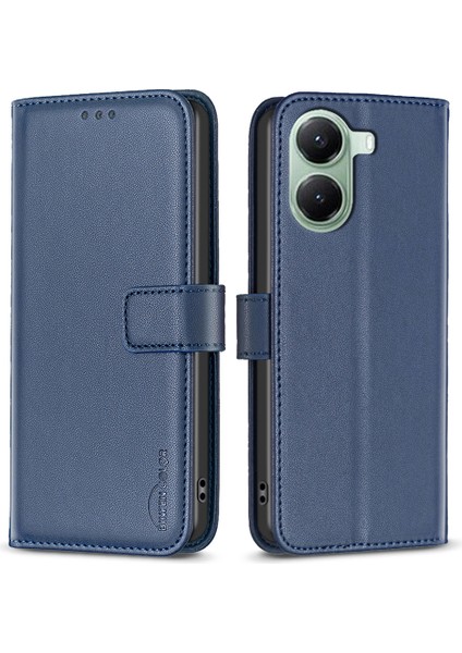 Xiaomi Poco X7 Pro 5g/redmi Turbo 4 5g Folio Flip Deri Kapak-Mavi Için (Yurt Dışından)