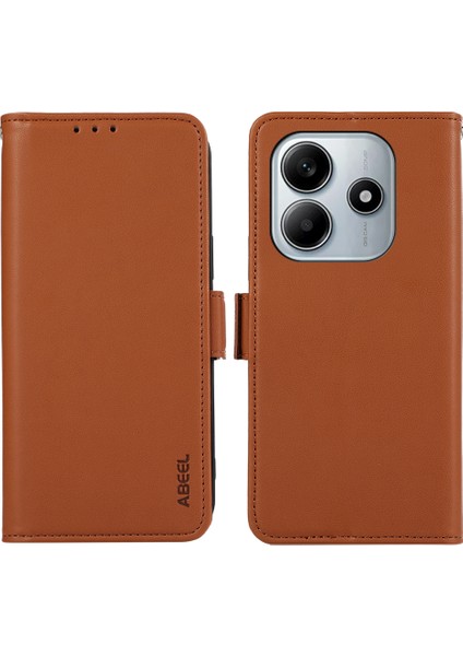 Xiaomi Redmi Note 14 5g Kılıf Deri, Rfıd Engelleme Cüzdanı-Kahverengi (Yurt Dışından)