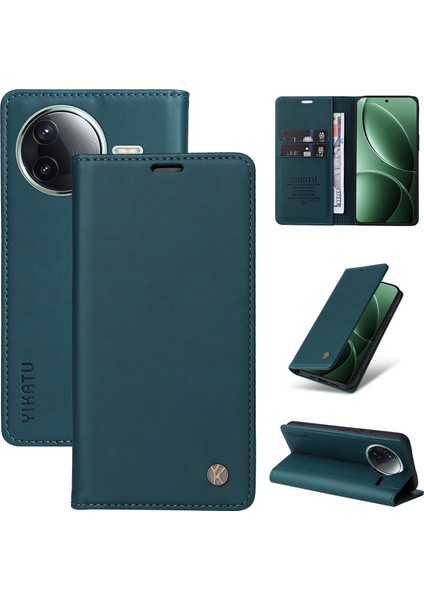 Xiaomi Redmi K80 Pro 5g/xiaomi Redmi K80 5g Yıkatu YK-001 Standlı Pu Deri-Yeşil (Yurt Dışından)