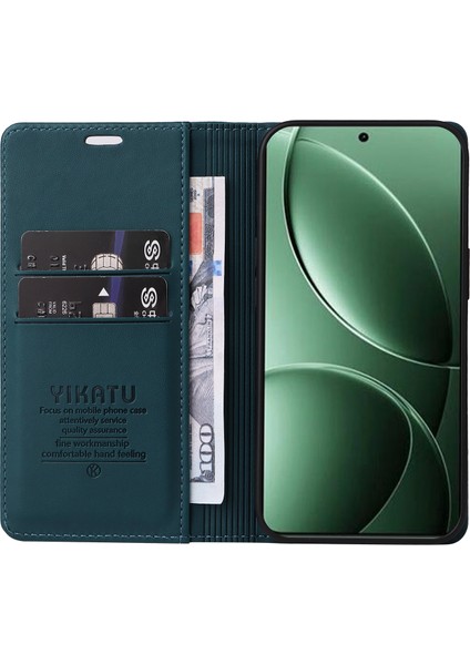 Xiaomi Redmi K80 Pro 5g/xiaomi Redmi K80 5g Yıkatu YK-001 Standlı Pu Deri-Yeşil (Yurt Dışından)