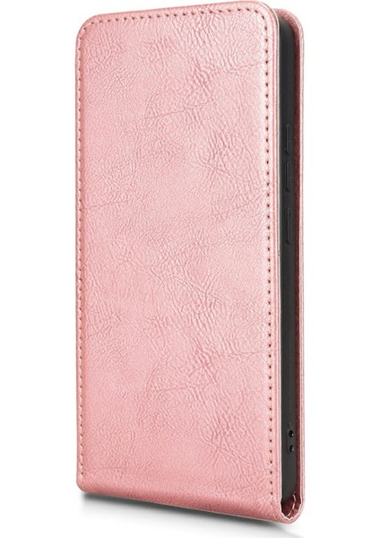 Xiaomi Poco X7 Pro 5g/redmi Turbo 4 5g Durumda Kart Yuvası ile Manyetik Dikey Çevirme Deri Telefon Kapağı-Gül Altın (Yurt Dışından)