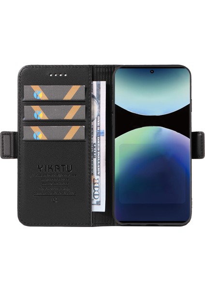 Xiaomi Redmi Note 14 Pro 4g Cüzdan Yıkatu YK-003 Deri Stand Kapağı - Siyah (Yurt Dışından) fırsatları