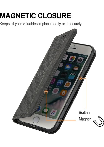 Xiaomi Redmi Için Not 14 4g (163.25X76.55X8.16MM) Kılıf Dokuma Doku Pu Deri Cüzdan Telefon Kapağı-Balck (Yurt Dışından)