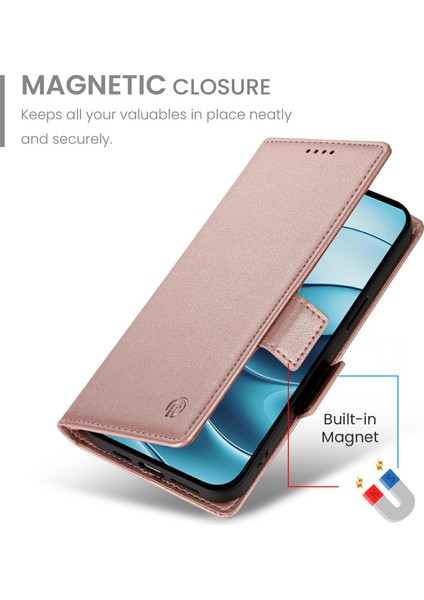Xiaomi Redmi Note 14 4g (163.25X76.55X8.16MM) Pu Deri Cüzdan Telefon Kapağı-Gül Altın (Yurt Dışından) indirimleri