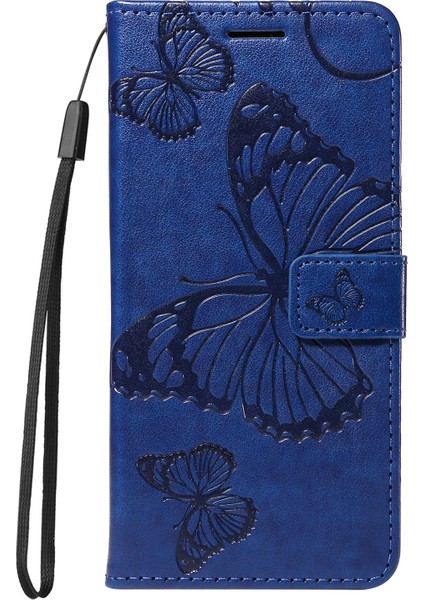 Xiaomi Redmi Note 14 4g (163.25X76.55X8.16MM) Çiçek Baskılı Deri Stand-Mavi Için (Yurt Dışından)