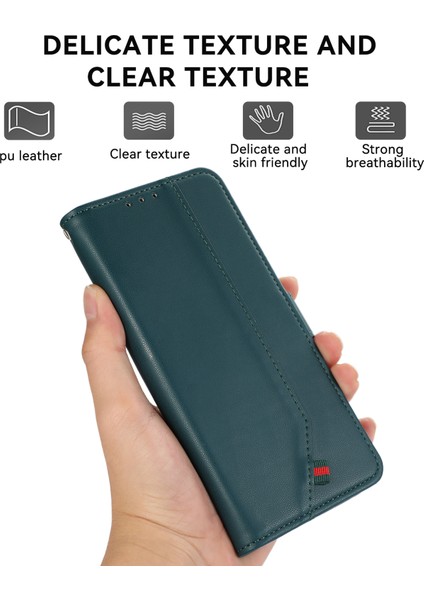 Xiaomi Redmi Note 14 5g Kılıf Deri, Rfıd Engelleme Cüzdanı-Yeşil (Yurt Dışından)