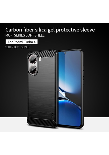 Xiaomi Redmi Turbo 4 5g Arka Kapak Mofı Fırçalanmış Doku Karbon Fiber Yumuşak Tpu Kılıf-Mavi Için (Yurt Dışından) fiyatları
