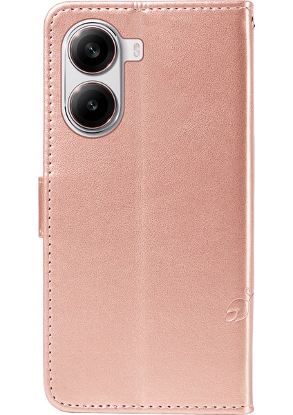 Xiaomi Redmi Turbo 4 5g Pu Çiçek Desenli Cüzdan Standlı Telefon Kapağı-Gül Altın (Yurt Dışından) modelleri