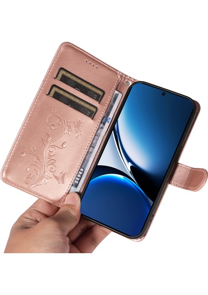 Xiaomi Redmi Turbo 4 5g Pu Çiçek Desenli Cüzdan Standlı Telefon Kapağı-Gül Altın (Yurt Dışından) indirimleri