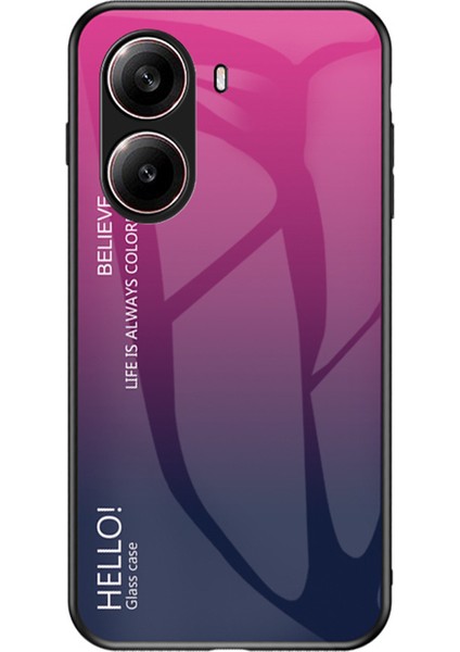 Xiaomi Redmi Için Turbo 4 5g Kılıf Çizilmez Temperli Cam+Pc+Tpu Telefon Kapağı-Degrade Gül (Yurt Dışından)