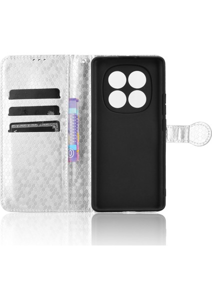 Xiaomi Redmi Note 14 Pro 4g Nokta Desenli Baskı Pu Deri Telefon Kapağı-Gümüş (Yurt Dışından) fırsatları