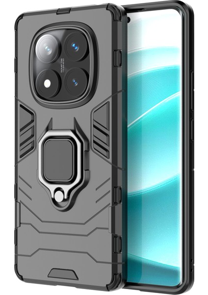 Xiaomi Redmi Note 14 Pro 4g Kılıf Pc+Tpu Koruyucu Halka Kickstand-Balck Için (Yurt Dışından)