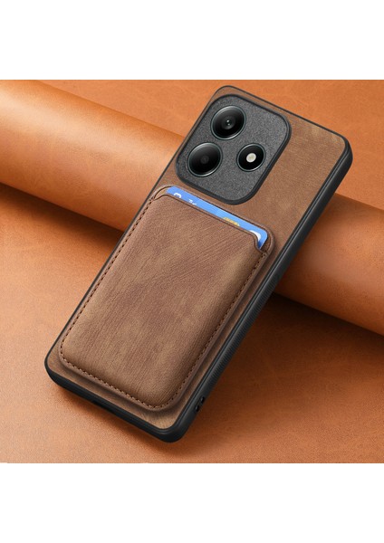 Xiaomi Redmi Note 14 5g Kılıf Için Magsafe Deri Arka Kapak ile Uyumlu Çıkarılabilir Kart Tutucu-Kahverengi (Yurt Dışından) fiyatları