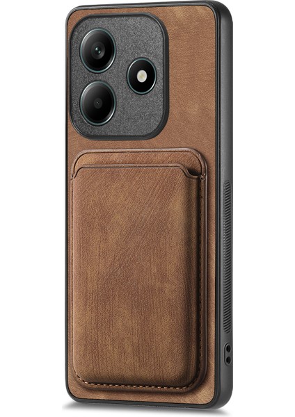 Xiaomi Redmi Note 14 5g Kılıf Için Magsafe Deri Arka Kapak ile Uyumlu Çıkarılabilir Kart Tutucu-Kahverengi (Yurt Dışından) modelleri