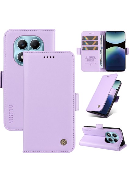Xiaomi Redmi Note 14 Pro 4g Cüzdan Yıkatu YK-003 Deri Stand Kılıfı - Açık Mor (Yurt Dışından)