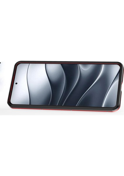 Xiaomi Redmi Note 14 5g Kılıf Pc+Tpu Koruyucu Halkalı Kickstand-Kırmızı (Yurt Dışından)