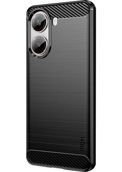 Xiaomi Redmi Turbo 4 5g Arka Kapak Için Mofı Fırçalanmış Doku Karbon Fiber Yumuşak Tpu Kılıf-Siyah (Yurt Dışından)