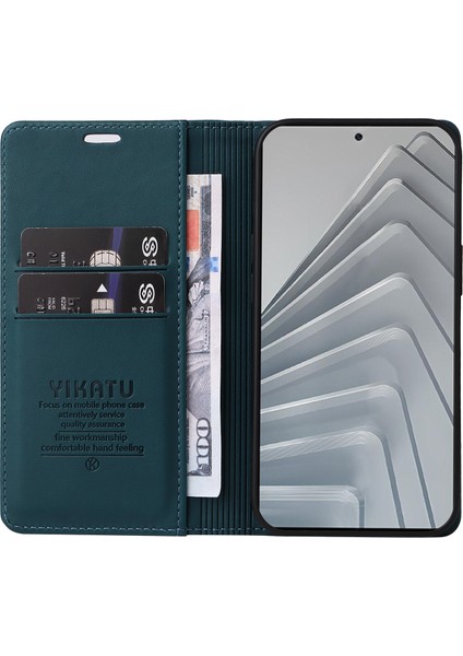 Xiaomi Redmi Note 14 4g (163.25X76.55X8.16MM) Yıkatu YK-001 Standlı Pu Deri-Yeşil (Yurt Dışından)