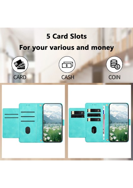 Xiaomi Redmi Note 14 Pro+ 5g Lale 5 Kart Yuvalı Cüzdan-Yeşil Için (Yurt Dışından)