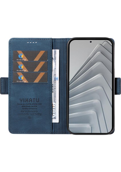 Xiaomi Redmi Note 14 4g (163.25X76.55X8.16MM) Yıkatu YK-005 Cilt Dokunma Duygusu Cüzdan Telefon Kapağı-Mavi (Yurt Dışından) fırsatları