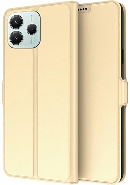 Xiaomi Redmi Için Not 14 5g Kılıf Darbeye Dayanıklı Tpu Iç Kabuk Deri Kart Yuvası-Altın (Yurt Dışından)