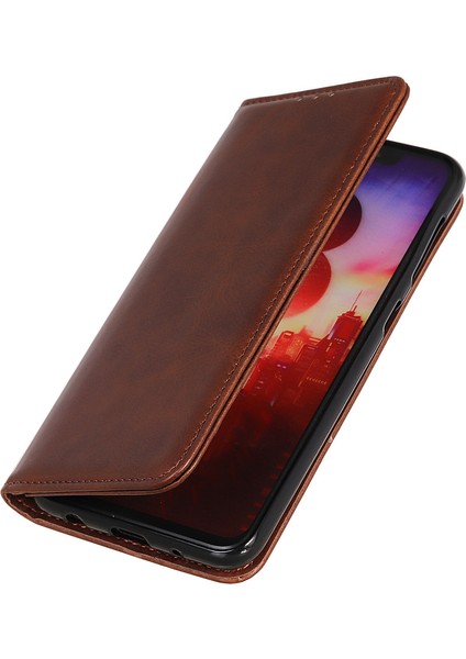 Xiaomi Redmi Için Not 14 Pro 5g/poco X7 5g Kılıf Bölünmüş Deri Flip Cüzdan Telefon Kapağı-Kahve (Yurt Dışından)