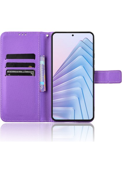 Xiaomi Redmi Note 14 4g (163.25X76.55X8.16MM) Kılıf Pu Deri Elmas Dokulu Cüzdan Telefon Kapağı-Mor (Yurt Dışından) modelleri