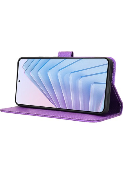 Xiaomi Redmi Note 14 4g (163.25X76.55X8.16MM) Kılıf Pu Deri Elmas Dokulu Cüzdan Telefon Kapağı-Mor (Yurt Dışından) fırsatları