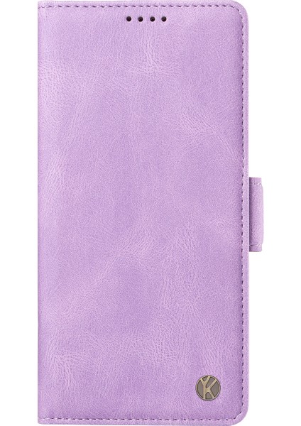 Xiaomi Redmi Note 14 4g (163.25X76.55X8.16MM) Yıkatu YK-005 Cilt Dokunma Duygusu Cüzdan Telefon Kapağı-Mor (Yurt Dışından)