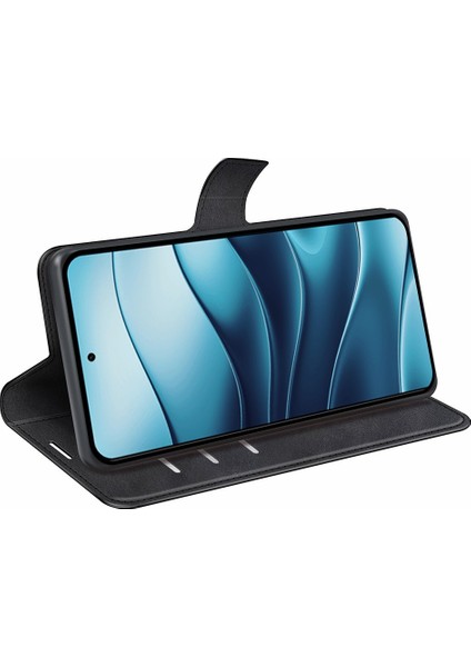 Xiaomi Redmi Note 14 4g (163.25X76.55X8.16MM) Çizilmez Buzağı Doku Deri Telefon Kapağı-Balck Için (Yurt Dışından)