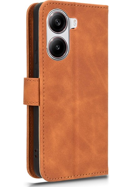 Xiaomi Redmi Için Turbo 4 5g/poco X7 Pro 5g Cilt Hissi Düşme Önleyici Cüzdan Kapaklı Telefon Kapağı-Kahverengi (Yurt Dışından) indirimleri