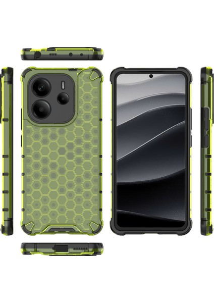 Xiaomi Redmi Note 14 4g (163.25X76.55X8.16MM) Kılıf Pc+Tpu Petek Şekli-Yeşil (Yurt Dışından) modelleri