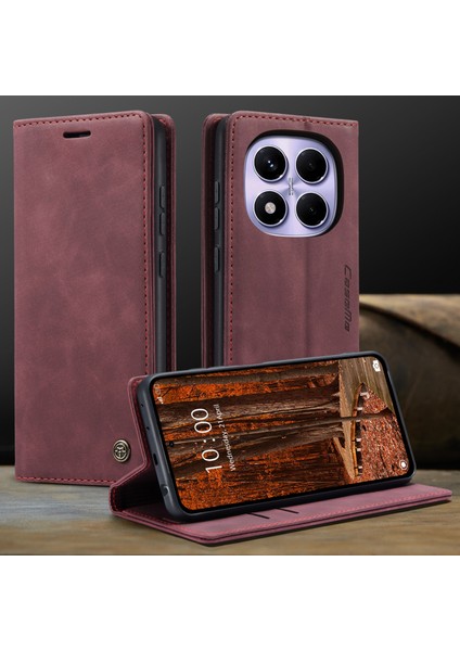 Xiaomi Redmi Note 14 Pro 4g Caseme 013 Serisi Pu Deri Stand-Kırmızı (Yurt Dışından)