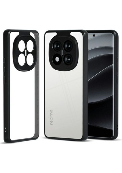 Xiaomi Redmi Note 14 Pro+ 5g Kılıf Için Tpu+Pc Ağır Hizmet Darbeye Dayanıklı Telefon Kapağı-Şeffaf Siyah (Yurt Dışından)