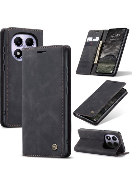 Xiaomi Redmi Note 14 Pro 4g Caseme 013 Serisi Pu Deri Stand-Balck Için (Yurt Dışından)