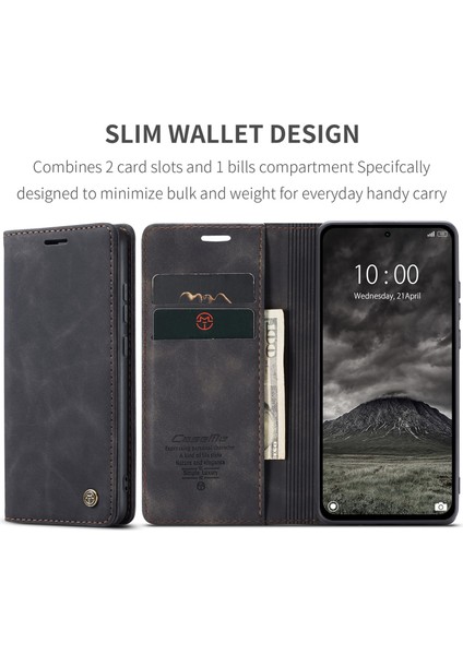 Xiaomi Redmi Note 14 Pro 4g Caseme 013 Serisi Pu Deri Stand-Balck Için (Yurt Dışından) modelleri
