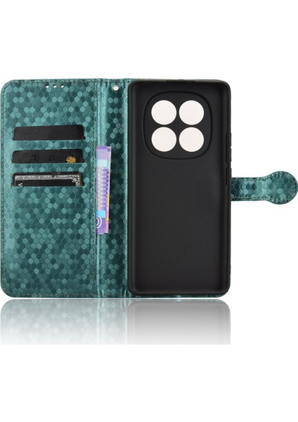 Xiaomi Redmi Note 14 Pro 4g Nokta Desenli Baskı Pu Deri Telefon Kapağı-Yeşil (Yurt Dışından)