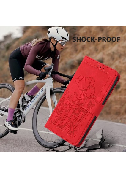 Xiaomi Redmi Note 14 Pro+ 5g Lale 5 Kart Yuvalı Cüzdan-Kırmızı (Yurt Dışından)