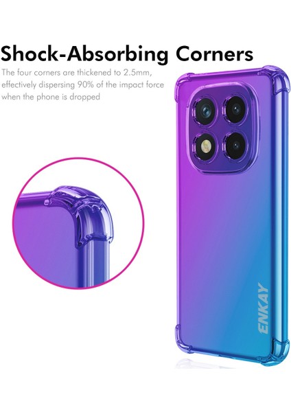Xiaomi Redmi Note 14 Pro 5g Kılıf Gradyan Serisi Kalınlaşmış Dört Köşe Anti-Drop Tpu Telefon Kapağı-Mavi/pembe (Yurt Dışından)