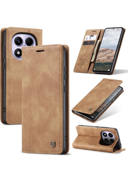 Xiaomi Redmi Note 14 Pro 4g Caseme 013 Serisi Pu Deri Stand-Kahverengi Için (Yurt Dışından)