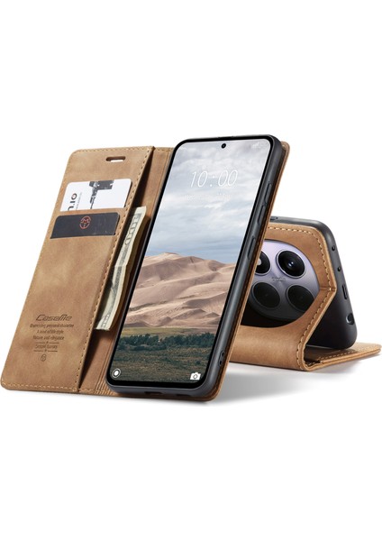 Xiaomi Redmi Note 14 Pro 4g Caseme 013 Serisi Pu Deri Stand-Kahverengi Için (Yurt Dışından)
