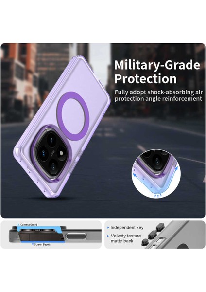 Xiaomi Redmi Note 14 Pro 4g Kılıf Magsafe Anti Drop Hibrit Telefon Arka Kapak-Mor ile Uyumlu (Yurt Dışından)