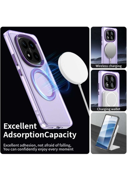 Xiaomi Redmi Note 14 Pro 4g Kılıf Magsafe Anti Drop Hibrit Telefon Arka Kapak-Mor ile Uyumlu (Yurt Dışından)