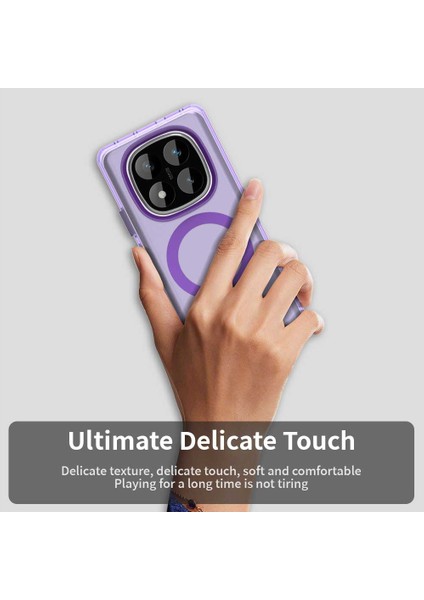 Xiaomi Redmi Note 14 Pro 4g Kılıf Magsafe Anti Drop Hibrit Telefon Arka Kapak-Mor ile Uyumlu (Yurt Dışından)