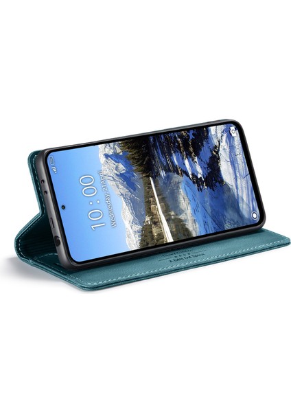 Xiaomi Redmi Için Not 13 Pro 4g Autspace A01 Rfıd Engelleme Kart Tutucu ile Deri Stand Kapağı-Mavi (Yurt Dışından)